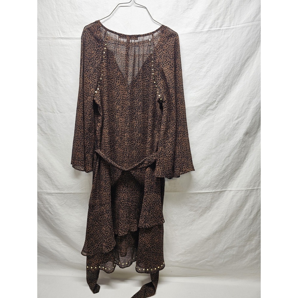 White House Black Market Sheer Leopard Print Midi‎ Dress Small - Picture 6 of 6